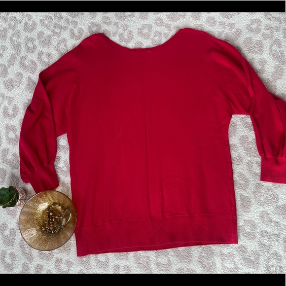 MAX STUDIO Red Dolman-Sleeve Sweater - Picture 4 of 7